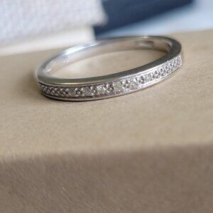 Diamond White Gold Keepsake Wedding Band 10k